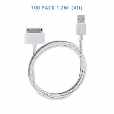 

100pc 12M4ft Sync&Charging Cable for iPhone 4 4S iPhone 3G 3GS iPad 1 2 3 iPod - White