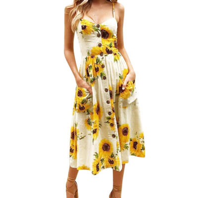 

Floral Print Women Bohemian Dress Off Shoulder Sexy Backless Beach Clothing