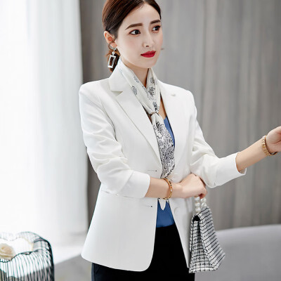 

Autumn Women Blazer Solid Color Jackets Office Lady Lapel Casual Long Sleeves Slim Warm Coat