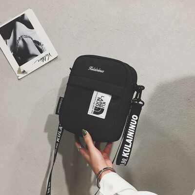 

Ins tide bag female 2019 new hit color wild letter shoulder small square bag Korean version of the chic canvas messenger bag