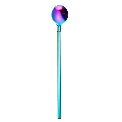 

Stainless Steel Stirring Coffee Spoons Straw Small Mini Tea Spoon Tableware With Straw Environmentally Friendly Coffee Spoon