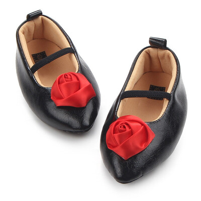 

Cute Baby Girls Bow Leather Frist Walkers Shoes Soft Soled Non-slip Footwear Crib Lace-up Shoes