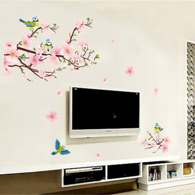 

〖Follure〗Room Peach Blossom Flower Butterfly Wall Stickers Vinyl Art Decals Decor Mural