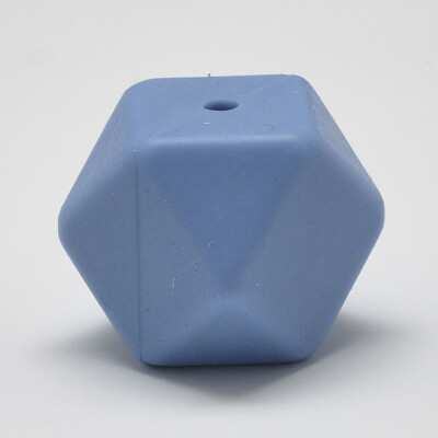 

Food Grade Environmental Silicone Beads Chewing Beads For Teethers DIY Nursing Necklaces Making Faceted Cube CornflowerBlue 1