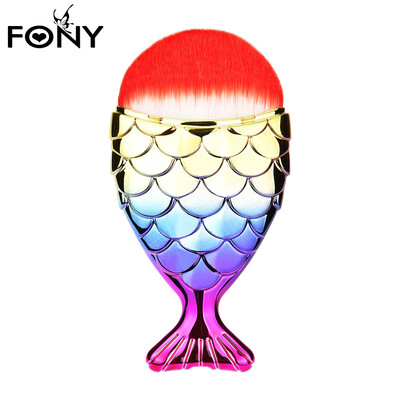 

Toponeto Fish Scale Makeup Brush Fishtail Bottom Brush Powder Blush Makeup Cosmetic Brush
