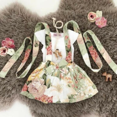 

Toddler Kids Baby Girl Tops T-Shirt Suspender Skirt Dress 2Pcs Outfit Clothes