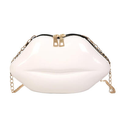 

Lips Women PVC Handbags Chain Messenger Bags Shoulder Evening Party Clutch