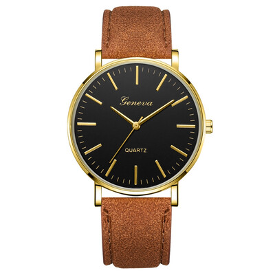 

Gobestart Fashion Simple Casual Mens Watch Business Leather With Strap Mens Watch