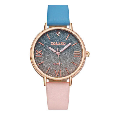 

Fashion Women Watches RhinestoneScale Dial Ladies Quartz Wristwatch Multicolor Leather Strap Business Clock Montre Femme