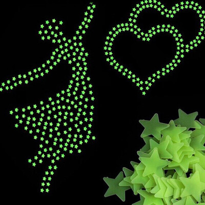

Romantic Noctilucent Star Shape Sticker Festivel Fluorescent Stickers 3d Wall Decoration Stick Sweet Night Stars