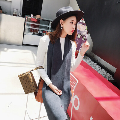 

Korean version of autumn&winter solid color warm cashmere scarf long section ladies wild warm scarf large shawl one generation