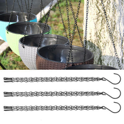 

Greensen 3 PCS Garden Planter Flower Pot Basket Replacement Iron Hanging Chain hooks Set