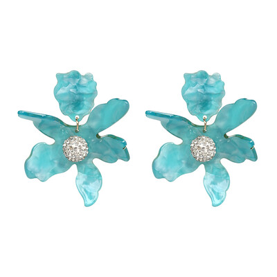 

JURAN Fashion big resin flower dangle drop statement Earrings Bohemia Jewelry Accessories Vintage Ethnic Crystal Earrings