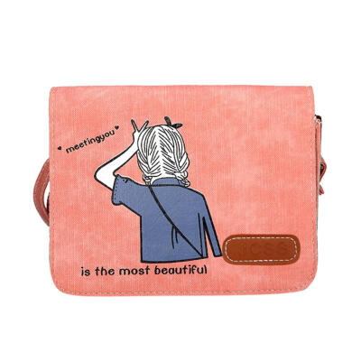

Cute Cartoon Girls Small Square Bag Women PU Casual Shoulder Crossbody Bag