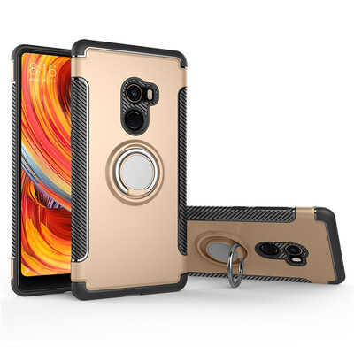 

Back Cover For Xiaomi Mi Mix 2 Mix2 Case Car Holder Stand Hard PC Silicon Ring Suction Bracket Celulars Fecoprior