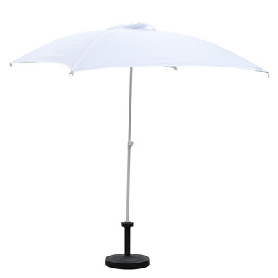 

58 Compact Portable Round Sun Shade Folding Beach Patio Umbrella - White