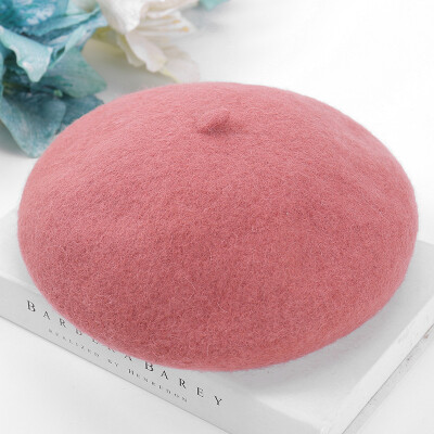 

2019 Early Spring New Vintage Beret Wool Thickened Joker Female Hat Pumpkin Hat Artist Hat