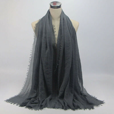 

180x95cm Cotton Linen Crinkle Cloud Hijab Scarf Shawl Soft Islam Muslim