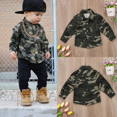 

Fashion Infant Kids Baby Boys Girls Camouflage Tops Shirt Long Sleeve T-shirt Clothes 0-4T