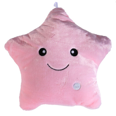 

Colorful Star Glow LED Luminous Light Pillow Cushion Soft Relax Gift Smile
