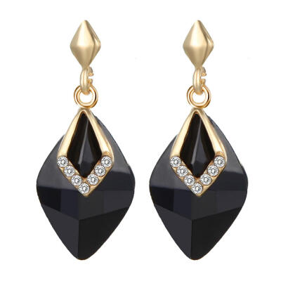 

Korean Hot Geometric Rhombus Crystal Dangle Drop Earrings For Women Luxury Rhinestone Earings Fashion Jewelry Brincos Oorbellen