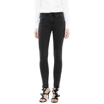 

Tailored Women Jeans Denim Female High Waist Pure Color Elastic Force Pencil Long Pants
