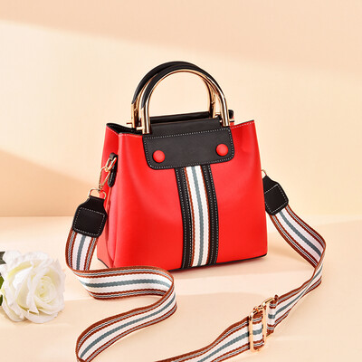 

Bag womens new wave of three-layer color Korean single shoulder handbag fashion simple Joker diagonal bucket bag