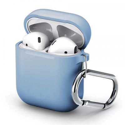 

Protective Silicone Cover For AirPods Charging Case Scratch-proof Shock-proof Case Skin With Carabiner For AirPods 1