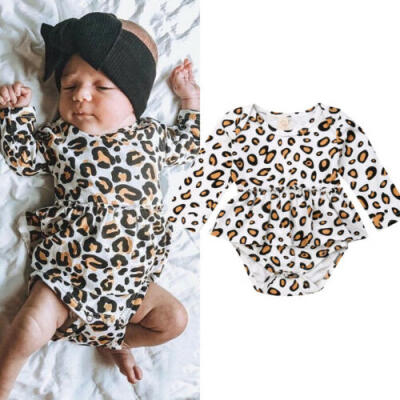 

Infant Baby Girl Leopard Romper Bodysuit Jumpsuit Playsuit Cotton Clothes Outfit