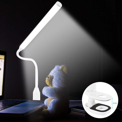 

LED Eye Protect Clamp Clip Light Table Lamp Stepless Dimmable Bendable USB Powered Touch Sensor Control LED Desk Lamp