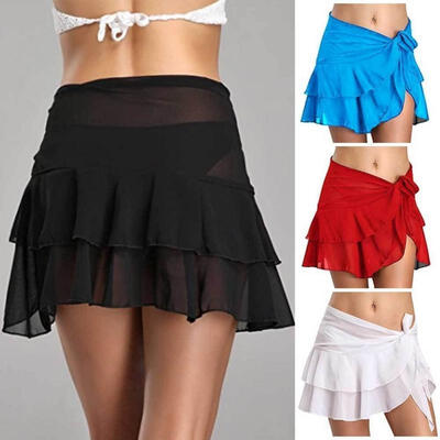 

Sexy Beach Cover Up Skirt Women Chiffon Beachwear Short Bathing Swim dress