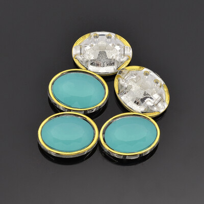 

Sew on Taiwan Acrylic Garment Accessories Faceted Oval MediumAquamarine 10x8x5mm Hole 05mm