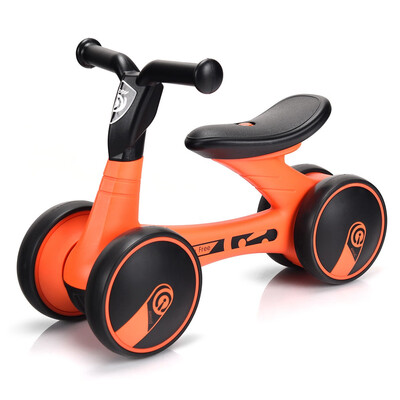 

4 Wheels Kids Rides No-Pedal Walker Balance Bike-Orange