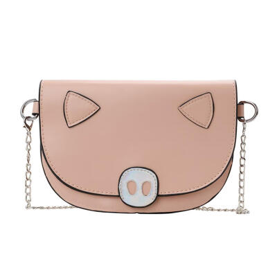 

Women Pig Shaped Cute Messenger Crossbody Handbags Girls Chain Shoulder Bag