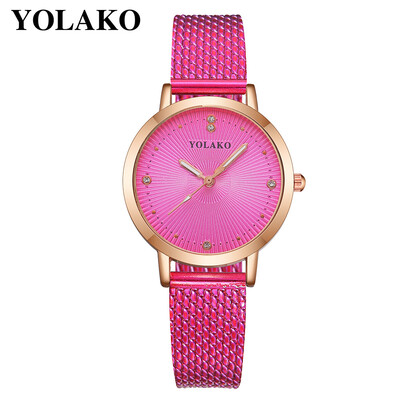 

YOLAKO Watch Ultra Thin Plastic Leather Watch Fashion Women Dress Watch Casual Ladies Quartz Wristwatches Relogio Feminino 533