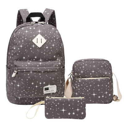 

Tailored 3PC Women Ladies Girl Canvas Laptop Star Handbag Shoulder Backpack Purse Bags