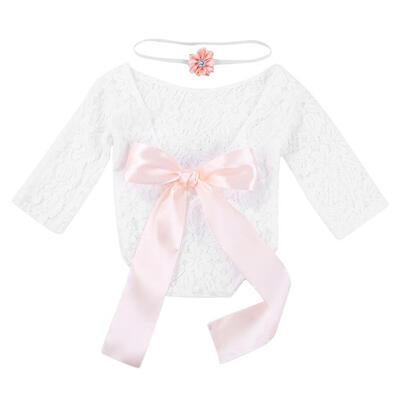 

2pcs Newborn Photography Props Baby Girls Lace Rompers Headband Photo Shoot