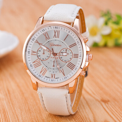 

Explosion watches Geneva fake three-eye belt fashion womens Roman scale womens watch