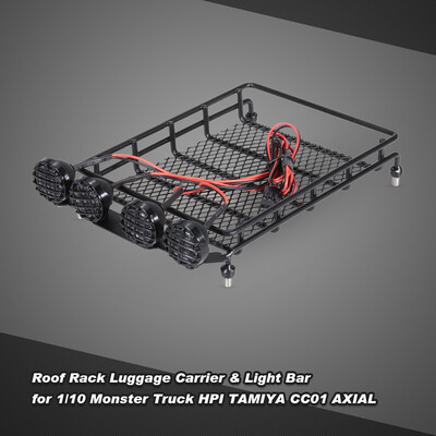 

Roof Rack Luggage Carrier & Light Bar for 110 Monster Truck Short-Course Rally