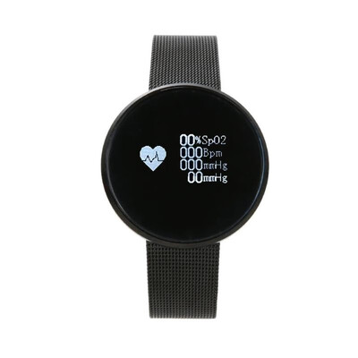 

1pc Blood Pressure Heart Rate Monitor Smart Tracker with Metal Watch Band