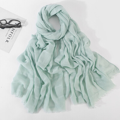 

Spring new cotton&linen national wind solid color hollow scarf foreign trade Sen literary wind lady shawl