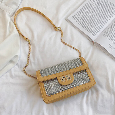 

New small bag Western style handbags new 2019 Messenger bag female wild ins laser chain small square bag