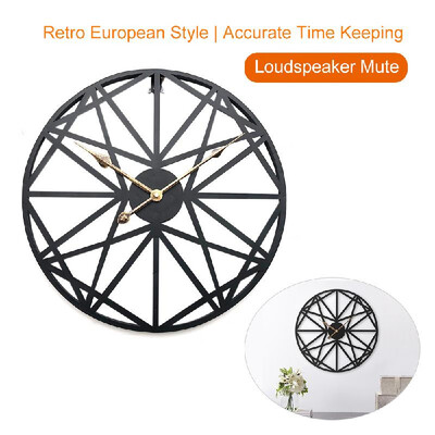 

Circular Wall Clock Vintage Mute Quartz Movement Decoratieve Clock Living Room European Retro Simple Iron Large Hanging Clock