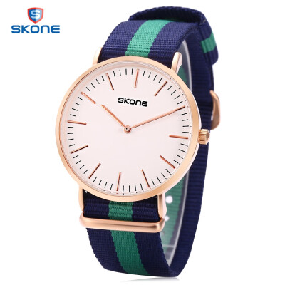 

SKONE 6165G Men Quartz Watch Concise Style Nylon Band Japan Movt Wristwatch