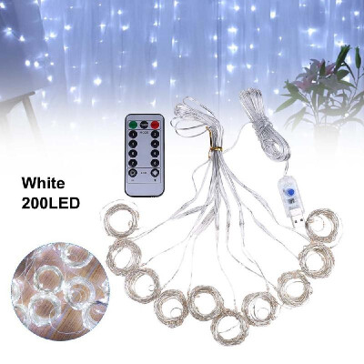 

32M 200LEDs USB Curtain Light Copper Wire 8 Modes Lamp String Lights with RF Remote