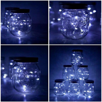 

6-Pack Practical LED Solar Power Bottle Cap Copper Wire String Lights Indoor Outdoor Decoration Lamp Christmas Wedding Bar Holiday