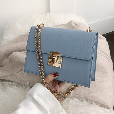 

Qiao Bani 2019 new Korean version of the fashion simple chain solid color wild small square bag shoulder diagonal trend handbags