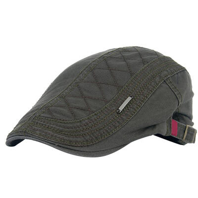

Grid Pattern Retro Autumn Winter Cotton Men Flat Peaked Cap Newsboy Hunting Hat