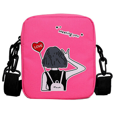

Tailored New Girl Print Diagonal Cross Bag Casual Shoulder Bag Student Canvas Bag