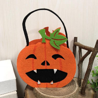 

Halloween Non-Woven Candy Bag Trick or Treat Kids Candy Bucket with Handle Halloween Party Costumes Supplies Decoration--Ghost